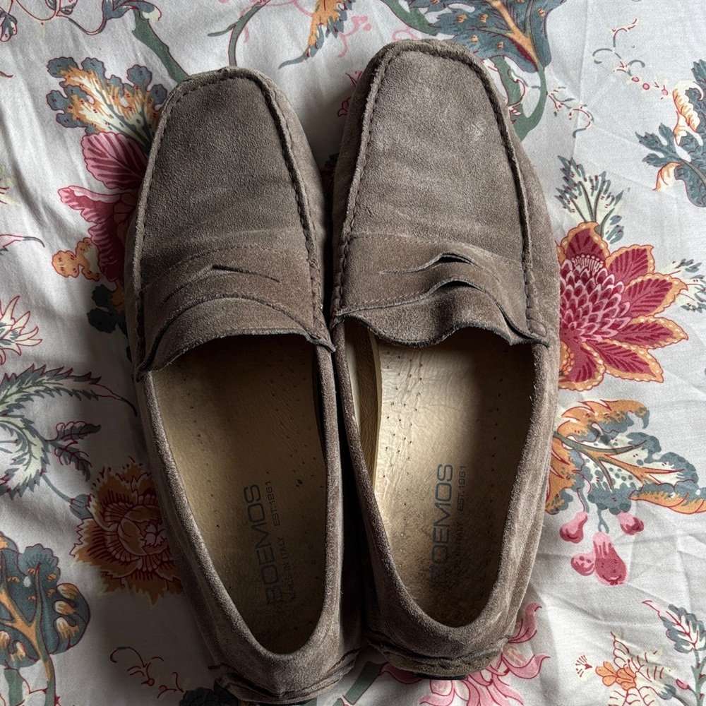 Hoemos Men's Brown Suede Slip-On Loafers